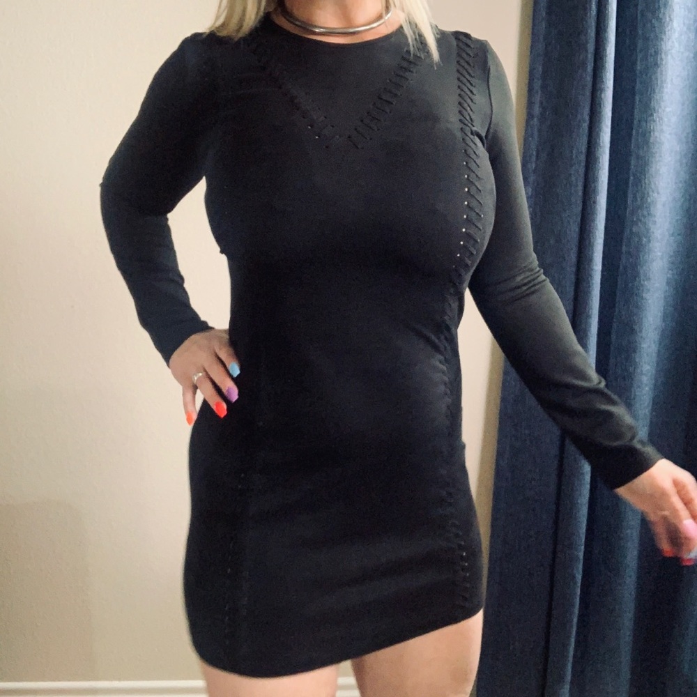Gianni bini XS long sleeve black dress